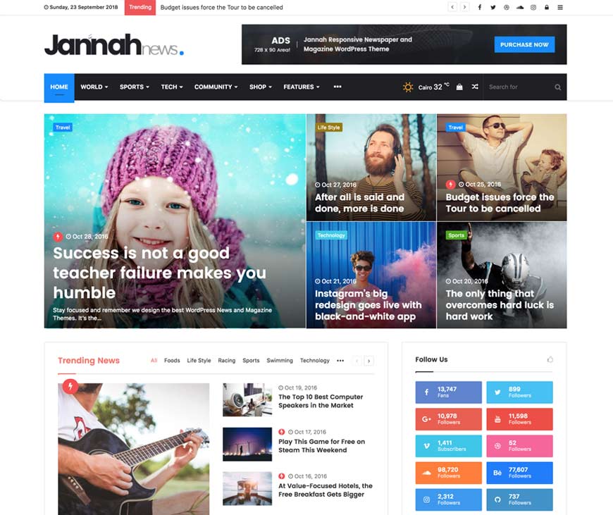 Jannah news theme for wordpress