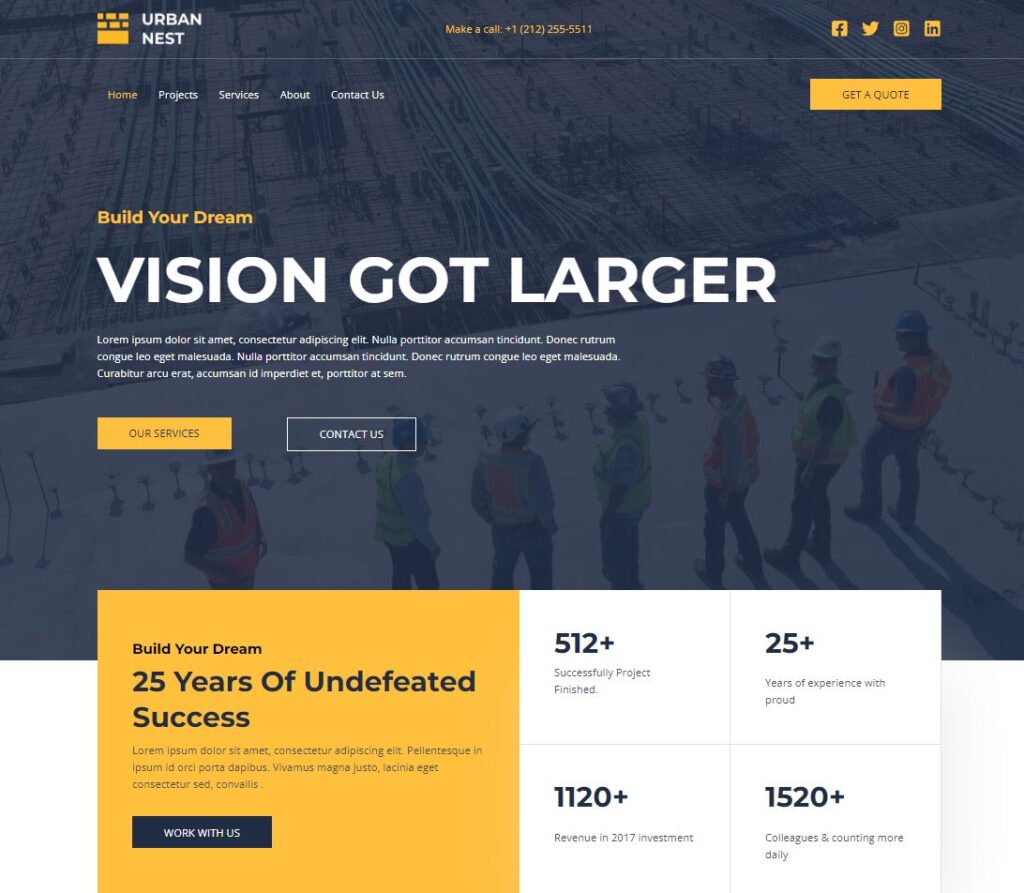 URBAN NEST - Construction wordpress theme from wpastra